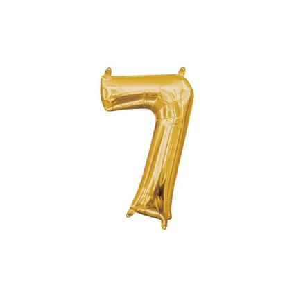 13in Air-Filled Gold Number 0-9 Balloons